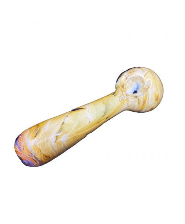 Handmade Glass Hand Pipe w- Marbled Glass Work